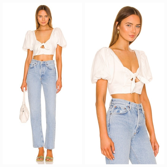 For Love And Lemons Tops - For Love And Lemons Jessie Crop Top in White Small NWT